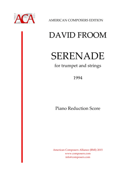 Froom Serenade Piano Reduction Sheet Music