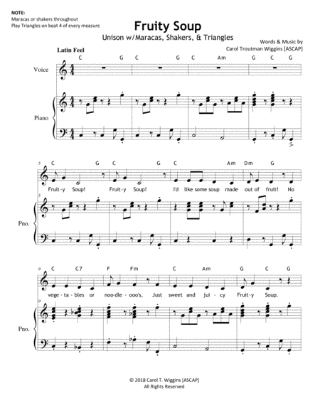 Free Sheet Music Fruity Soup