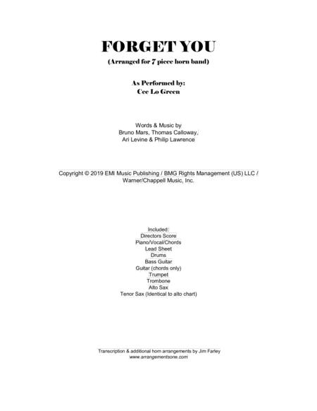 Fuck You Forget You Arranged For 7 Piece Horn Band Sheet Music