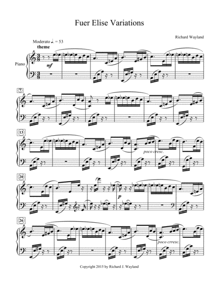 Fuer Elise Vafiagions Sheet Music