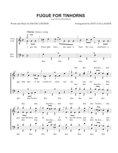 Free Sheet Music Fugue For Tinhorns