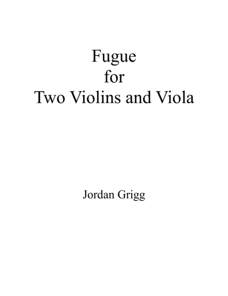 Free Sheet Music Fugue For Two Violins And Viola