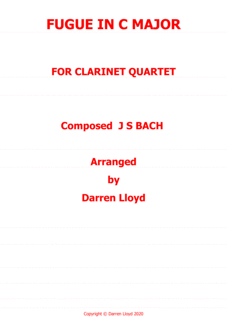 Free Sheet Music Fugue In C Major Clarinet Quartet
