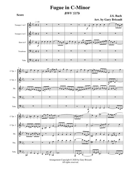 Free Sheet Music Fugue In C Minor Bwv 537b