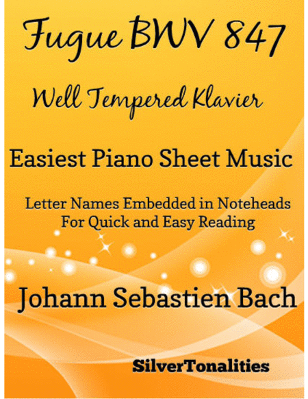 Free Sheet Music Fugue In C Minor Bwv 847 Well Tempered Klavier Easiest Piano Sheet Music