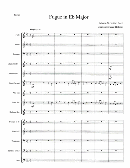 Free Sheet Music Fugue In Eb Major Score