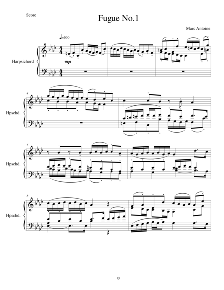 Fugue No 1 In F Minor Sheet Music