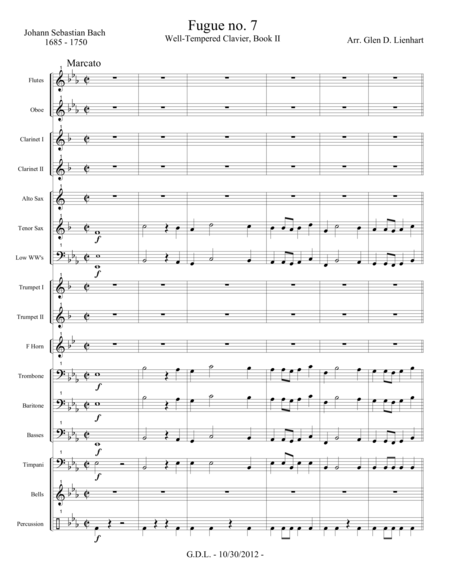 Free Sheet Music Fugue No 7 Well Tempered Clavier Extra Score