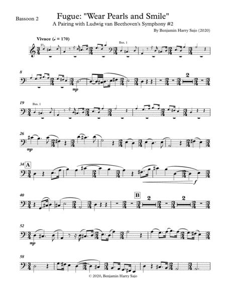 Free Sheet Music Fugue Wear Pearls And Smile A Pairing With Beethoven Symphony 2 Bassoon 2