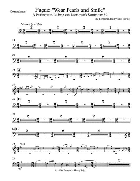 Fugue Wear Pearls And Smile A Pairing With Beethoven Symphony 2 Contrabass Sheet Music