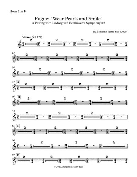 Fugue Wear Pearls And Smile A Pairing With Beethoven Symphony 2 Horn In F 2 Sheet Music