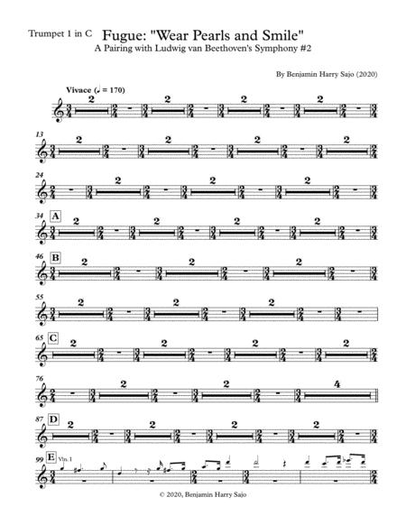 Fugue Wear Pearls And Smile A Pairing With Beethoven Symphony 2 Trumpet In C 1 Sheet Music