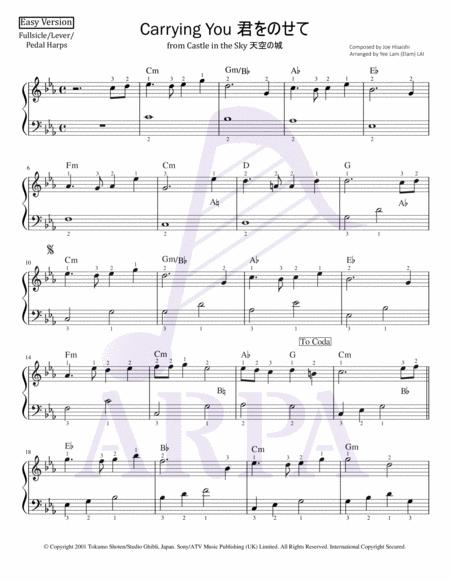 Fullsicle Lever Harps Carrying You Laputa Castle In The Sky Sheet Music