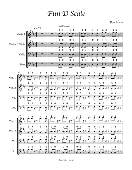 Fun D Major Scale For String Orchestra Sheet Music