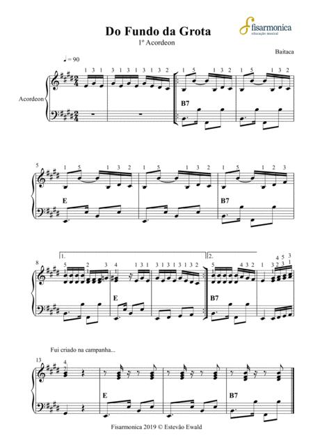 Fundo Da Grota Baitaca Partitura Para Acordeon Sheet Music For Accordion Sheet Music