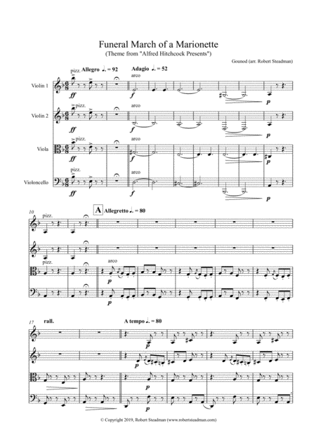 Funeral March Of A Marionette Theme From Alfred Hitchcock Presents Sheet Music