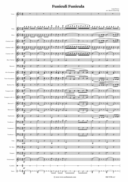 Funiculi Funicula Luigi Denza For Solo Voice And Concert Band Sheet Music