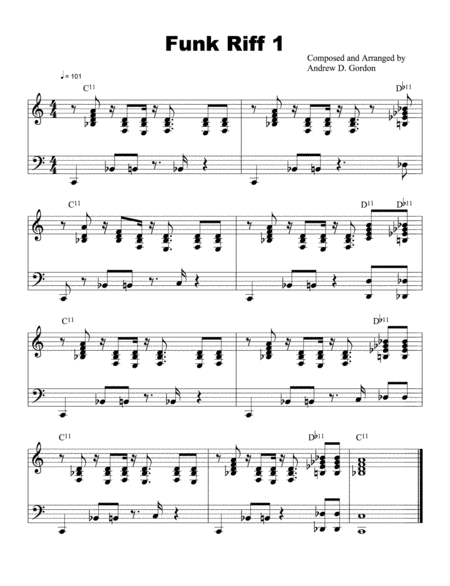 Funk Lesson 1 For Keyboards Sheet Music