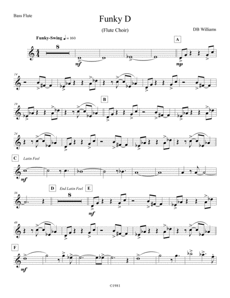 Funky D Bass Flute Sheet Music