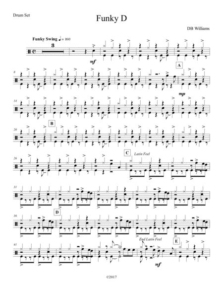 Funky D Drum Set Sheet Music