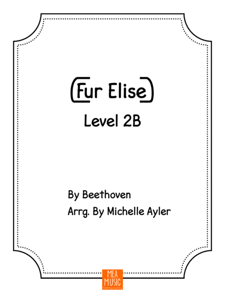 Free Sheet Music Fur Elise Level 2b