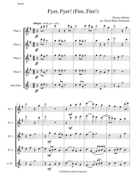 Fyer Fyer Fire Fire For 4 Flutes And Alto Flute Sheet Music