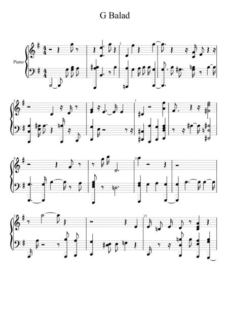 G Balad Sheet Music