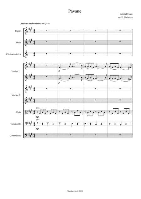 Free Sheet Music G Faure Pavane