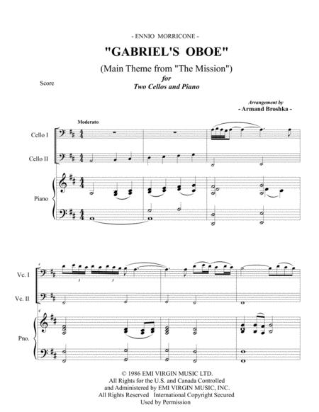 Gabriel Oboe From The Mission Sheet Music