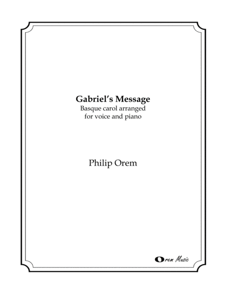 Free Sheet Music Gabriels Message A Minor