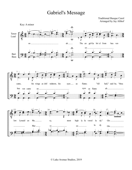 Free Sheet Music Gabriels Message