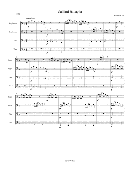 Free Sheet Music Galliard Battaglia For Tuba Quartet