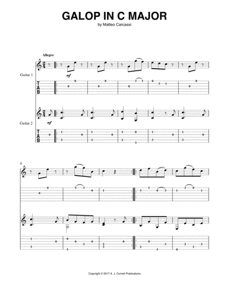 Free Sheet Music Galop In C Major