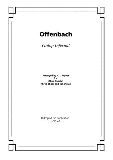 Galop Infernal Can Can Arr Three Oboes And English Horn Sheet Music