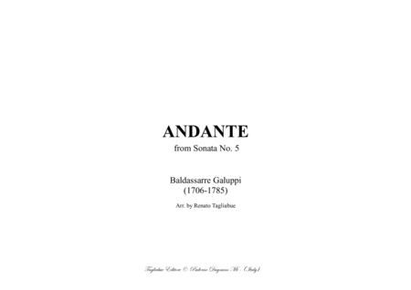 Galuppi Andante From Sonata No 5 For Organ Sheet Music