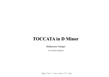 Galuppi Toccata In D Minor El Buranello Sheet Music