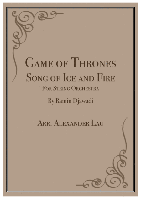 Free Sheet Music Game Of Thrones Song Of Ice And Fire For String Orchestra