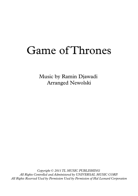 Free Sheet Music Game Of Thrones String Quartet Score And Parts