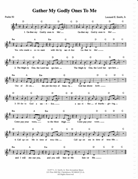 Gather My Godly Ones Sheet Music