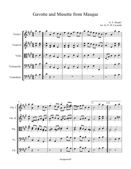 Gavotte And Musette From Masque Sheet Music