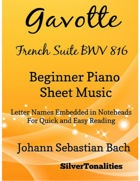 Free Sheet Music Gavotte French Suite Bwv 816 Beginner Piano Sheet Music