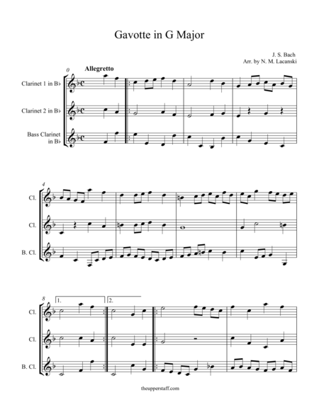 Gavotte In G Sheet Music