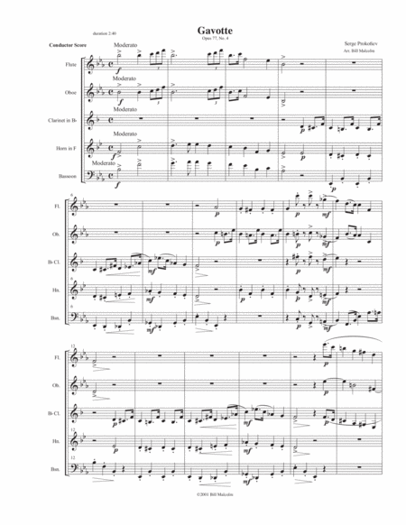 Free Sheet Music Gavotte Op 77 No 4