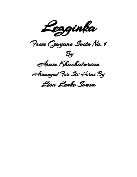 Gayaneh Dance Suite No 1 Movement Viii Lezginka Sheet Music