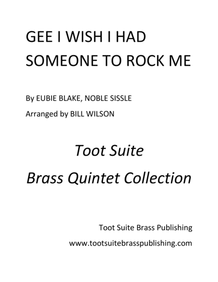 Gee I Wish I Had Someone To Rock Me Sheet Music