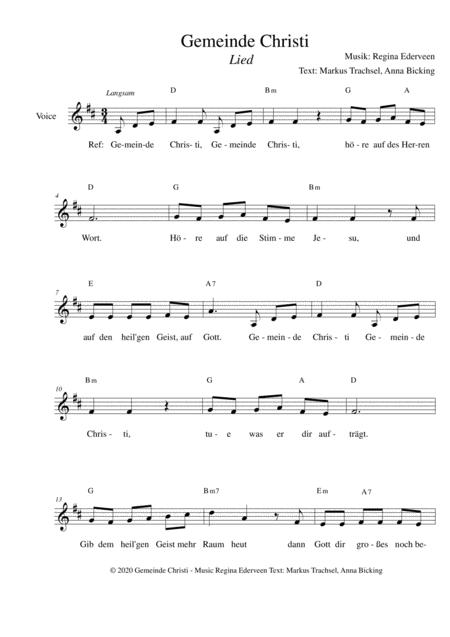 Gemeinde Christi Lied Noten Sheet Music