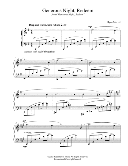 Generous Night Redeem Sheet Music