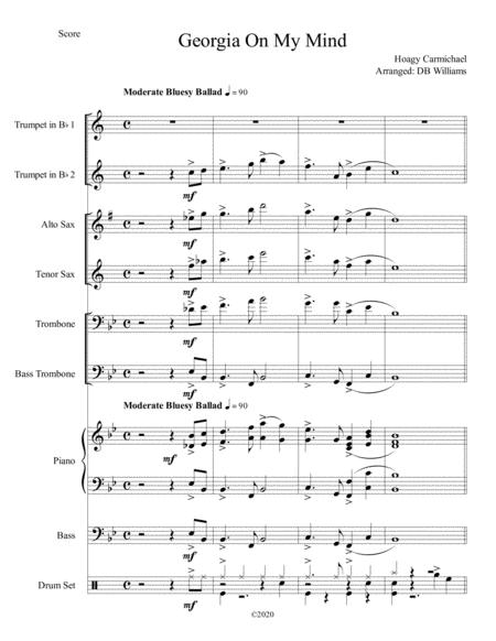 Free Sheet Music Georgia On My Mind Jazz Combo