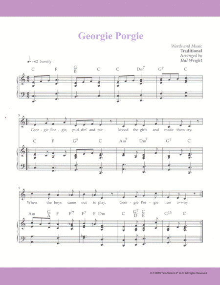 Free Sheet Music Georgie Porgie