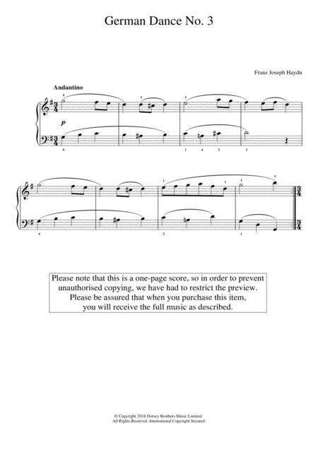 Free Sheet Music German Dance No 3